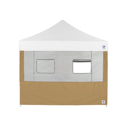 E-Z Up TAA Compliant Food Booth Sidewall with 2 Serving Windows, 10' W x 10' H, Coyote Brown SW3FB10FXTMC2WCB